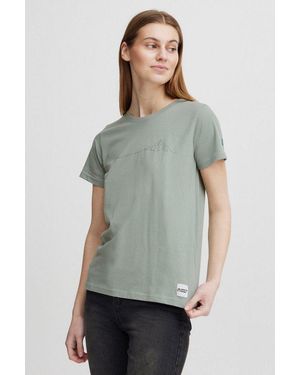 North Bend T-Shirt Nbcarla W Atmungsaktives T-Shirt Mit Frontprint - Grün