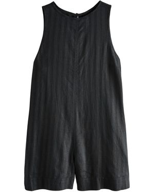 Next Playsuit Leinen-Overall (1-tlg) - Schwarz