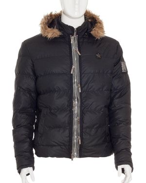 Cipo & Baxx Winterjacke C-7310 gefüttert, mit abnehmbarer Kapuze - Schwarz