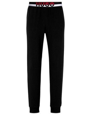 HUGO Pyjamahose Amsterdam Pants Ew Mit Gewebtem Bund - Schwarz