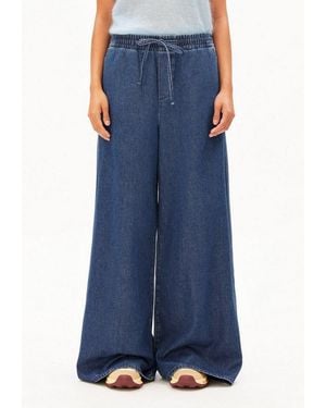 ARMEDANGELS Stoffhose Kelaani Denim Stoffhose Aus Bio-Baumwoll-Mix (Mid Waist, Loose Fit) - Blau