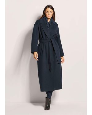 Madeleine Kurzmantel Doubleface-Mantel mit Bindeband - Blau