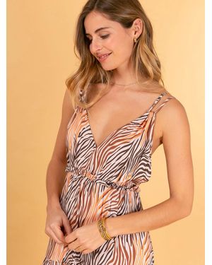 Annis Fashion & Accessoires Maxikleid "KAJA" (1-tlg) NEU, Viskose, sommerlich - Braun