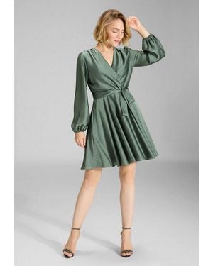 Swing Cocktailkleid Taillierter Schnitt Mit Ausgestelltem Rockteil - Blau