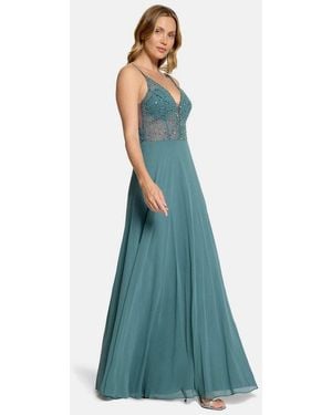 Vera Mont Abendkleid Damen Mit Stickerei - Blau