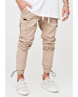 behype Cargohose YONAH mit elastischem Bund - Natur