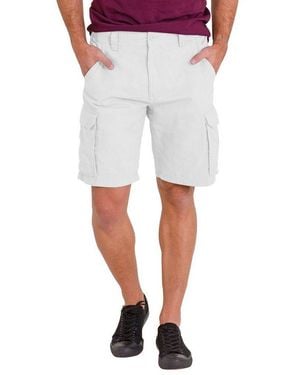 Blauer Cargoshorts Herren Premium Cargo Shorts 100% Baumwolle 6 Taschen Sommer Halbhose - Grau
