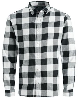 Jack & Jones Langarmhemd Slim Fit Jjegingham Für Herren Jjegingham Twill Shirt L/S Noos - Weiß