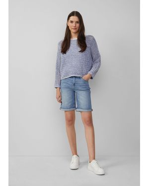 S.oliver Jeansshorts Bermuda-Jeans Karolin / Regular Fit / Mid Rise / Turn-up - Blau