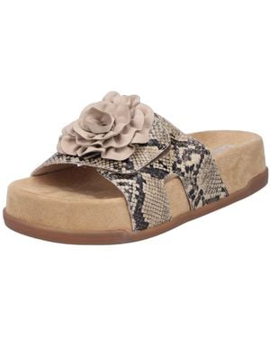 Rieker Pantolette Sommerschuh, Urlaubsschuh, Strandschuh Mit Blüte - Natur