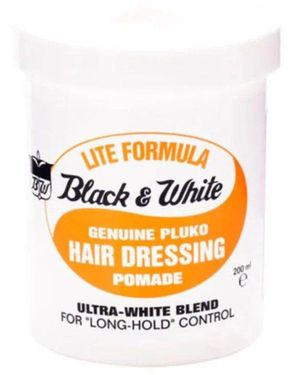 B&W Haarpomade Black & White Lite Genuine Pluko Hair Dressing Pomade 200g - Weiß