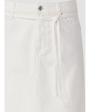 S.oliver Maxirock Jeansrock in A-Shape mit offenem Saum - Weiß
