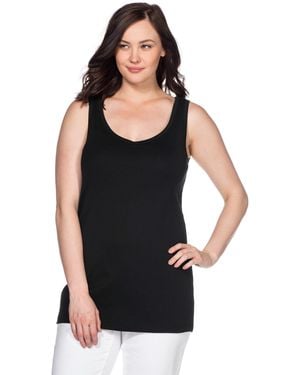 Sheego Shirttop Longtop - Schwarz