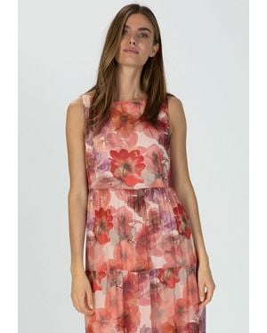 MARC AUREL Maxikleid mit Blumenprint - Rot