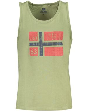 Norway 1963 Langarmhemd Grünes -Tanktop mit breiten Trägern und Print – Sommerstyle