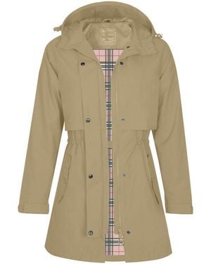 ATLASLAVA Regenjacke Damen Regenmantel Wasserdicht Kapuze Rain Jacke (1-St) Übergangsjacke Outdoor Frühling Sommer Herbst - Grün