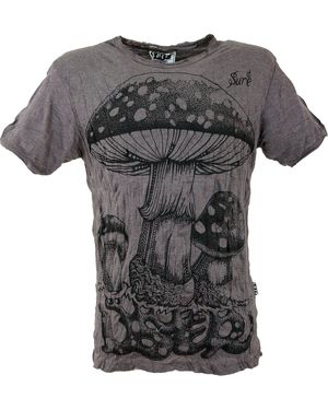 Guru-Shop T-Shirt Sure T-Shirt Fliegenpilz - Grau