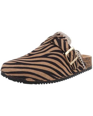 Ital-Design Damen Mules Freizeit Pantolette (88930299) Flach Pantoletten - Braun