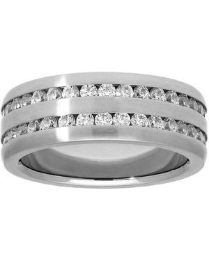 TITANIA Fingerring Titanring, Mit Zirkonia - Grau