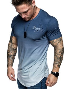 REPUBLIX T- LIAM Oversize Crew Neck Waterfall Design Shirt mit Rundhalsausschnitt - Blau