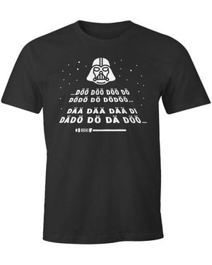 MoonWorks T- Laserschwert Melodie Intro Krieg Sterne Parodie Fun-Shirt Spruch lustig ® mit Print - Schwarz