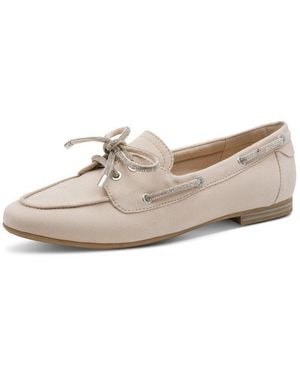 Marco Tozzi Slipper, Blockabsatz, Schupfschuh, Bootschuh - Weiß