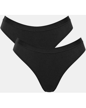 Sloggi Slip Go Casual (2Er Pack) Weich, Atmungsaktiv, Baumwollmischung, Elastisch - Schwarz