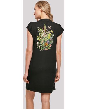 F4NT4STIC Shirtkleid Blumen Muster grün Print - Schwarz