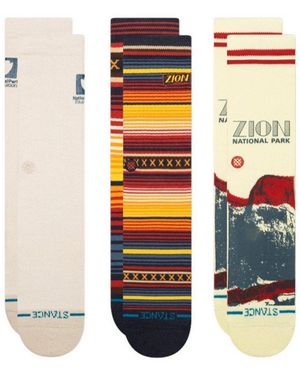 Stance Socken Tagessocke Crew Zion Box Set Weiss/Blau - Mehrfarbig