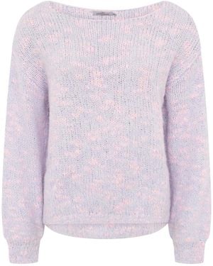 Zwillingsherz Longpullover Oversize Pullover Space Dye - Lila
