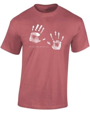 Baddery Print-Shirt Kletter Tshirt: "May The Chalk Be With You" - Pink