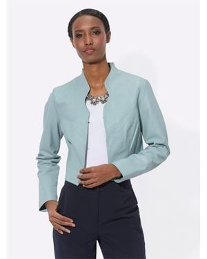 Mainpol Blusenblazer Lederblazer - Blau