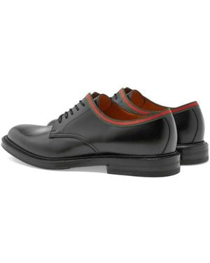 Gucci Schuhe Derbyschuhe Beyond Grg Trim Web Derby 39 Schnürschuh Ripsbanddetail Im Legendären Web-Design - Schwarz