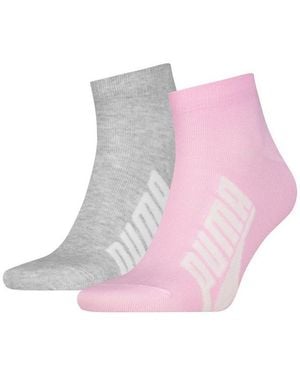PUMA Kurzsocken Bwt Lifestyle Quarter (2 Paar) Mit Großem Logoschriftzug - Schwarz