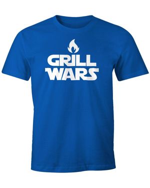 MoonWorks T- Grill Wars Fun-Shirt mit Print - Blau