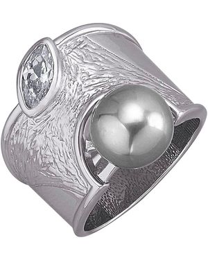 Firetti Fingerring Schmuck Geschenk Silber 925 ring Ring Struktur, Zirkonia - Grau