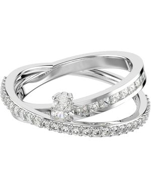 Swarovski Fingerring Schmuck Geschenk Hyperbola Ring, Mit Zirkonia (Synth) - Mettallic