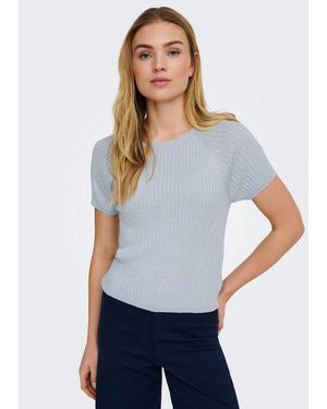 Jdy Kurzarmpullover Bodilla S/S Glitter Pullover Knt Noos Mit Glitzer-Effekt - Weiß