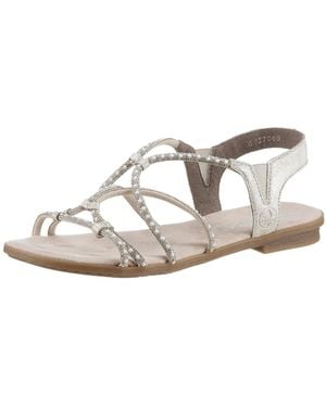 Rieker Riemchensandale, Sommerschuh, Sandalette, Blockabsatz, Mit Gummizügen Für Guten Sitz - Schwarz