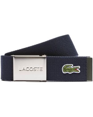 Lacoste Ledergü Gürtel Polyester - Blau