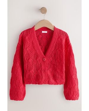 Next Strickjacke mit V-Ausschnitt (1-tlg) - Rot