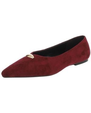 Ital-Design Damen Slipper Spitz Mit Schmuckdetail, Elegant Pumps (92078956) Blockabsatz Klassische Ballerinas - Rot