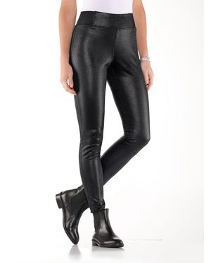 Sieh an! Jerseyhose Leggings Innenbeinlänge ca. 71 cm - Schwarz