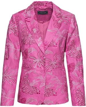 White Label Jackenblazer Blazer mit floralem Allover-Stick - Pink
