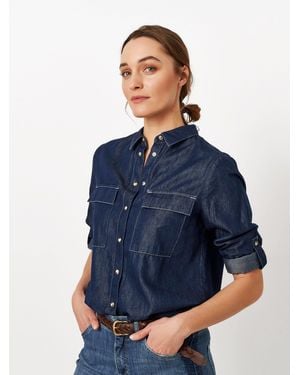 Toni Jeansbluse Clyde mit Aufschlag - Blau
