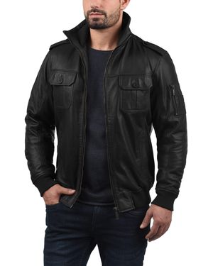 Solid Lederjacke SDFamash Bikerjacke aus 100% Schafsleder - Schwarz