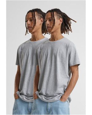 Urban Classics T-Shirt Pre- Shaped Long Tee 2-Pack - Grau