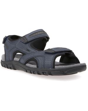 Geox Uomo Sandal Strada Sandale, Sommerschuh, Klettschuh, Outdoorsandale, Im Trekking-Look - Schwarz