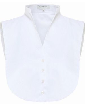 Eterna Blusentop Einsteckkragen Bluse Kelchkragen 5585-00-A323 - Weiß