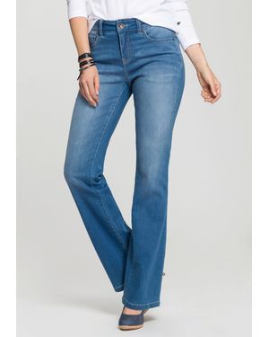 H.i.s. Jeans High-Waist hohe Taille, Bootcut, mit Used-Effekten, auch in Langgrößen - Blau